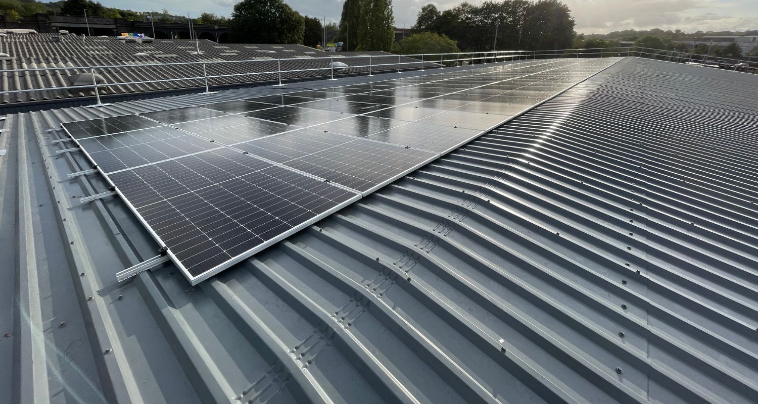 Pharmaceutical rooftop solar power installation